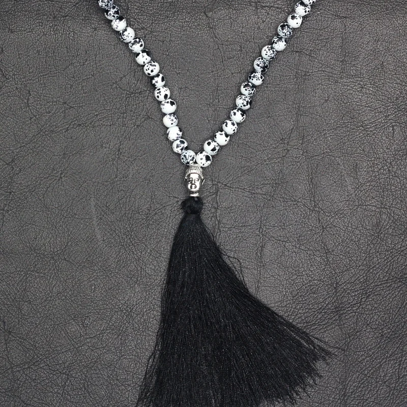 Bohemian Boho Popcorn Glass Beads Necklace Collares Collier Colar Jewelry Maxi Joyeria Long Tassel Buddha Charm women necklace | Украшения