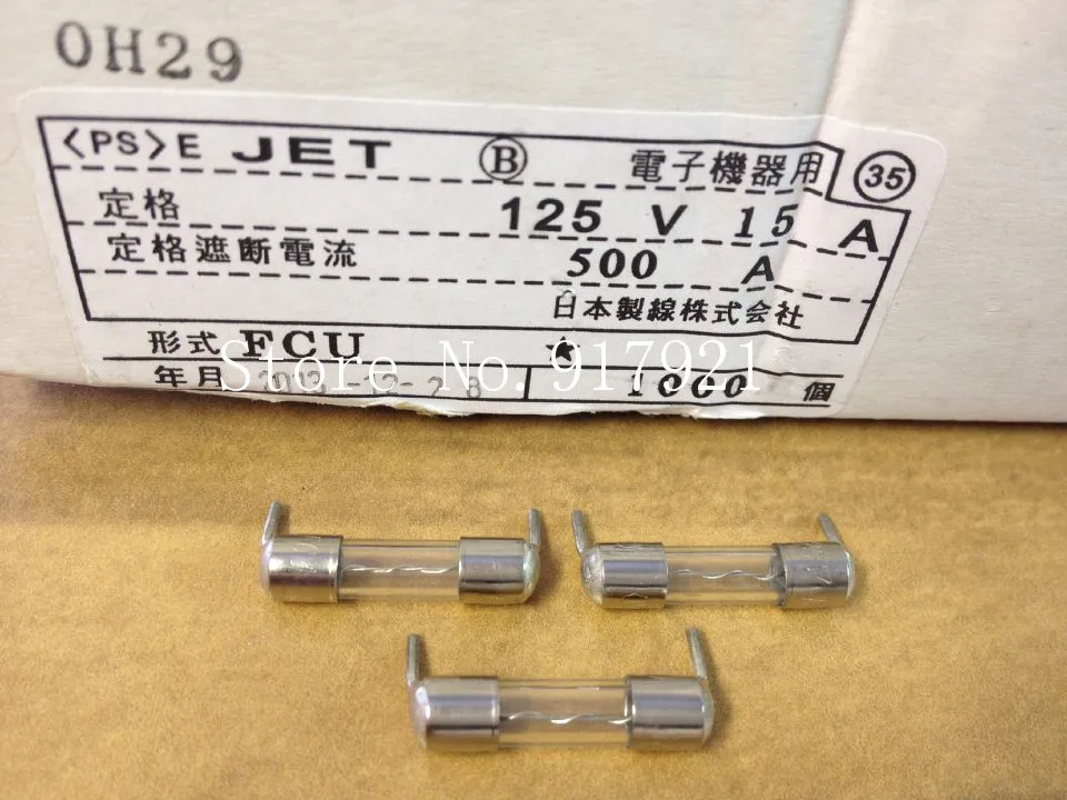

[ZOB] Japan's JET FCU 5X20 15A 125V FUSES fuse with pin explosion-proof glass tube fuse --200pcs/lot
