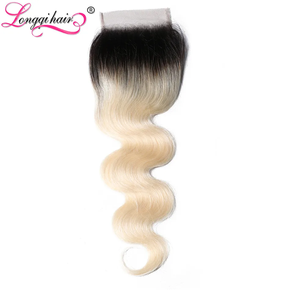 Longqi 1B 613 Ombre кружевная застежка предварительно выщипанные Детские волосы светлые неповрежденные