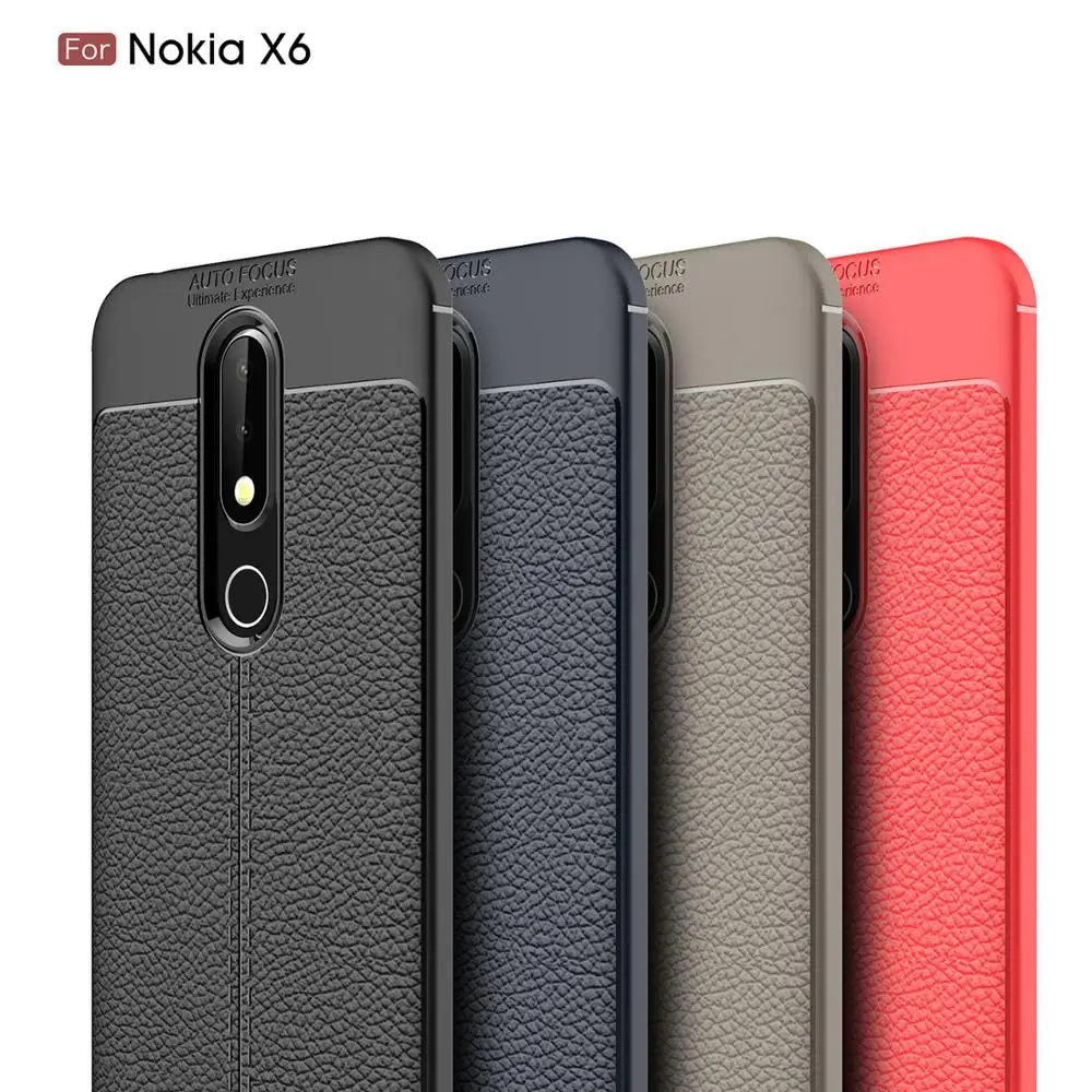 Чехол накладка с текстурой личи 5 8 для Nokia X6 чехол 6 1 NokiaX6 Nokia6.1 Plus 2018
