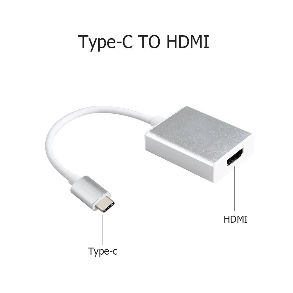 2017 Новый USB3.1 Type C к HDMI Кабель адаптер Золотой серебристый матовый корпус USB 1080P