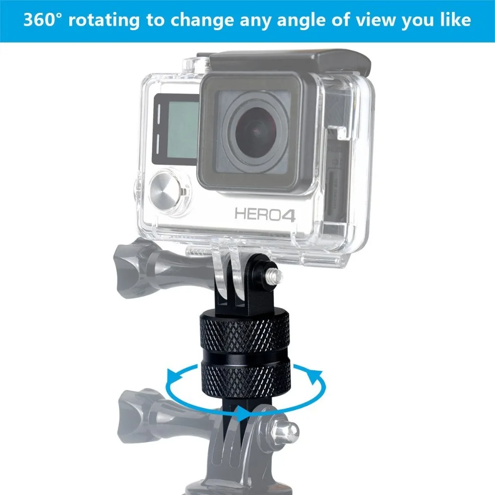 Поворотный адаптер с поворотом на 360 градусов для Xiaomi YI 4K Gopro Hero 6 5 4 3 + Session SJCAM Sj4000 H9