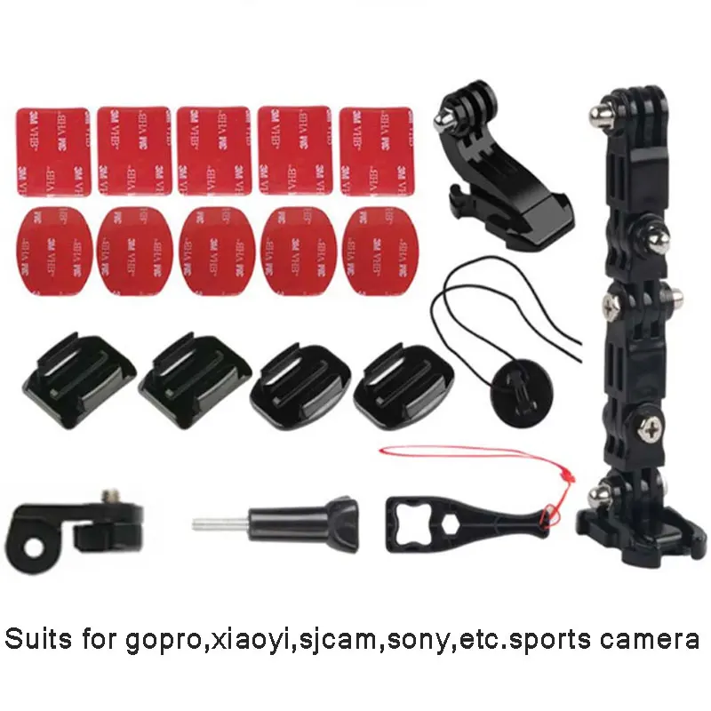 1 set Мотоциклетный шлем подбородка крепление держатель для Gopro 7/6/5 SJ4000/SJ7/SJ8 для xiaomi yi 4k для sony Экшн-камера для занятий спортом, с креплением на руку - Цвет: 1 set