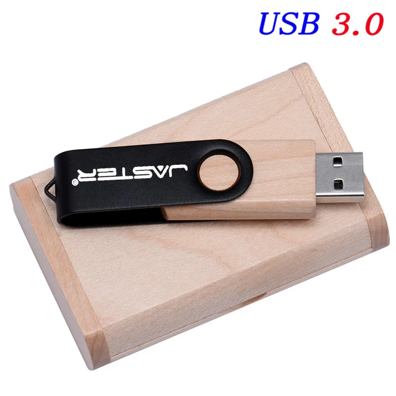 JASTER USB 3,0 Пользовательский логотип цветной металл+ клен дерево usb флеш-накопитель 4 ГБ 8 ГБ 16 ГБ 32 ГБ 64 ГБ 128 ГБ wediing personal - Цвет: Black