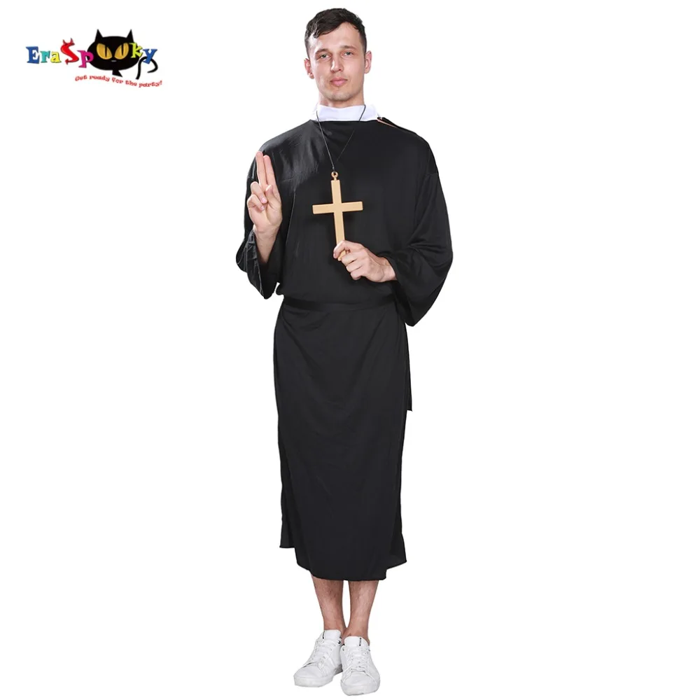 

Men Priest Costumes Carnival Saintly Disguise Robe Halloween Costumes for Adult Cross European Religious Christmas Fancy Costume