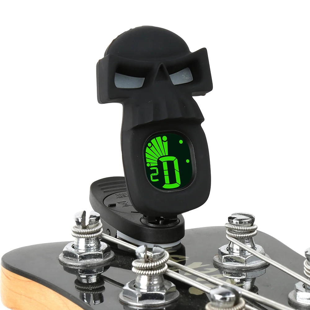 

Unique Cool Skull Clip-On Tuner LCD Display for Guitar Chromatic Bass Ukulele Violin