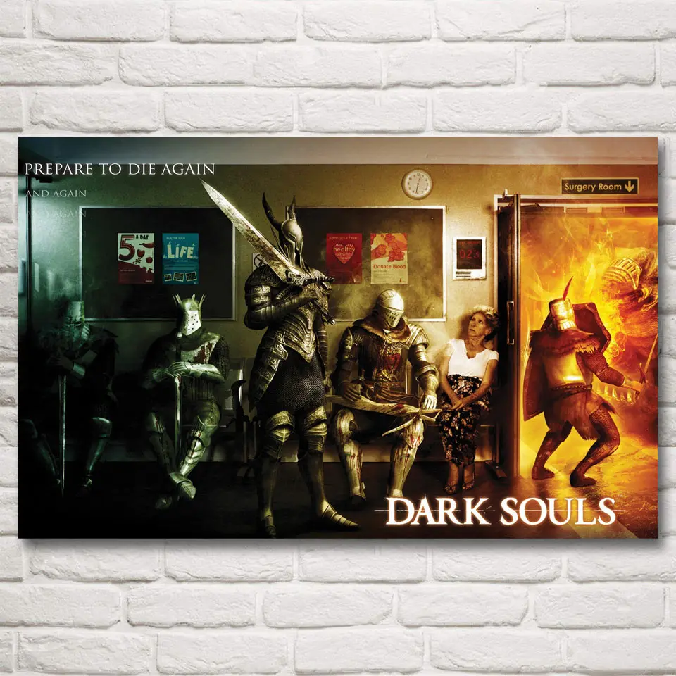 Dark Souls видео постеры с сюжетами игр и принтами шелковые картины для настенные