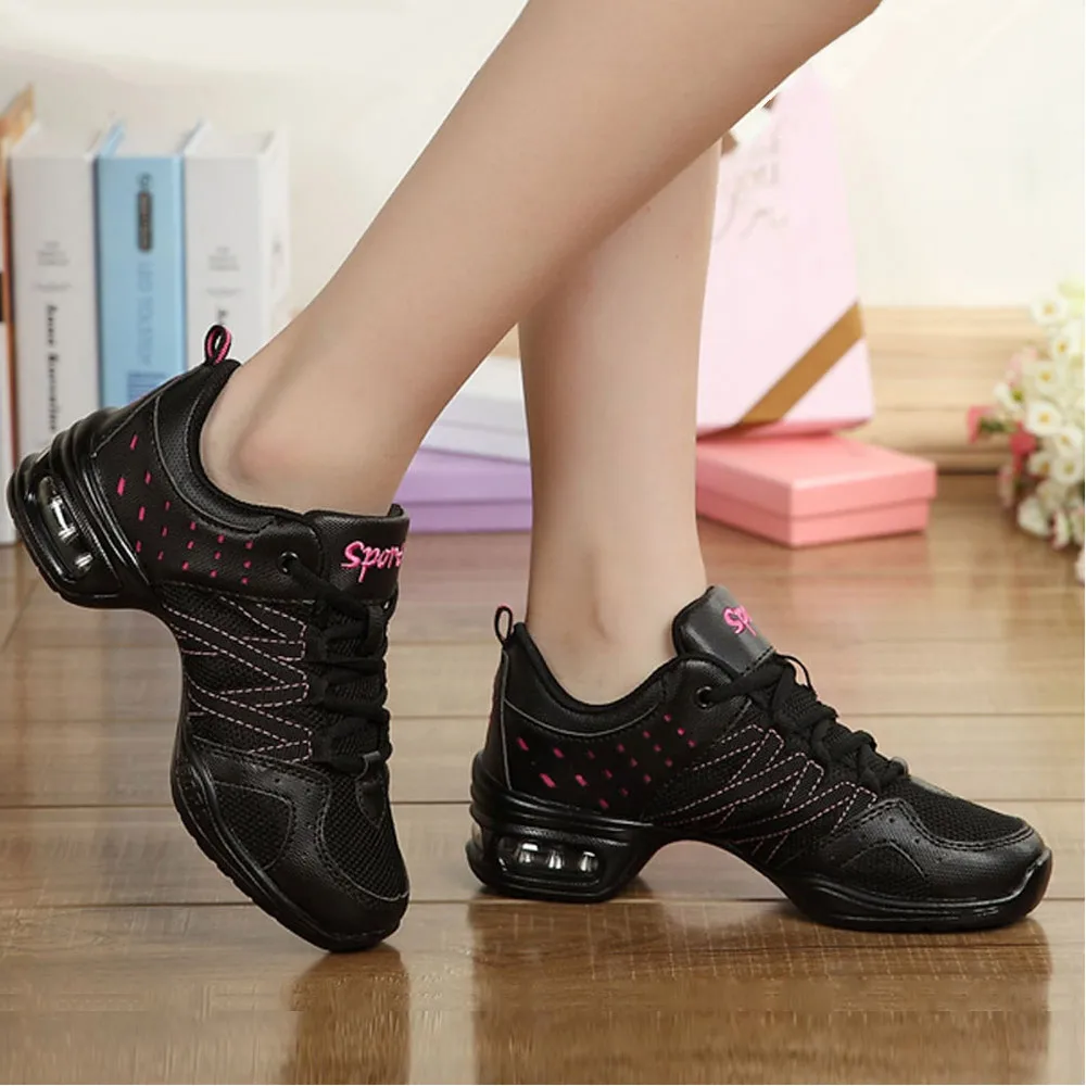 

Breath Mesh Women Modern Jazz Dance Shoes Air-cushion Sole Ladies Sports Feature Dance Sneakers Girls Four Seasons Fitness Shoes