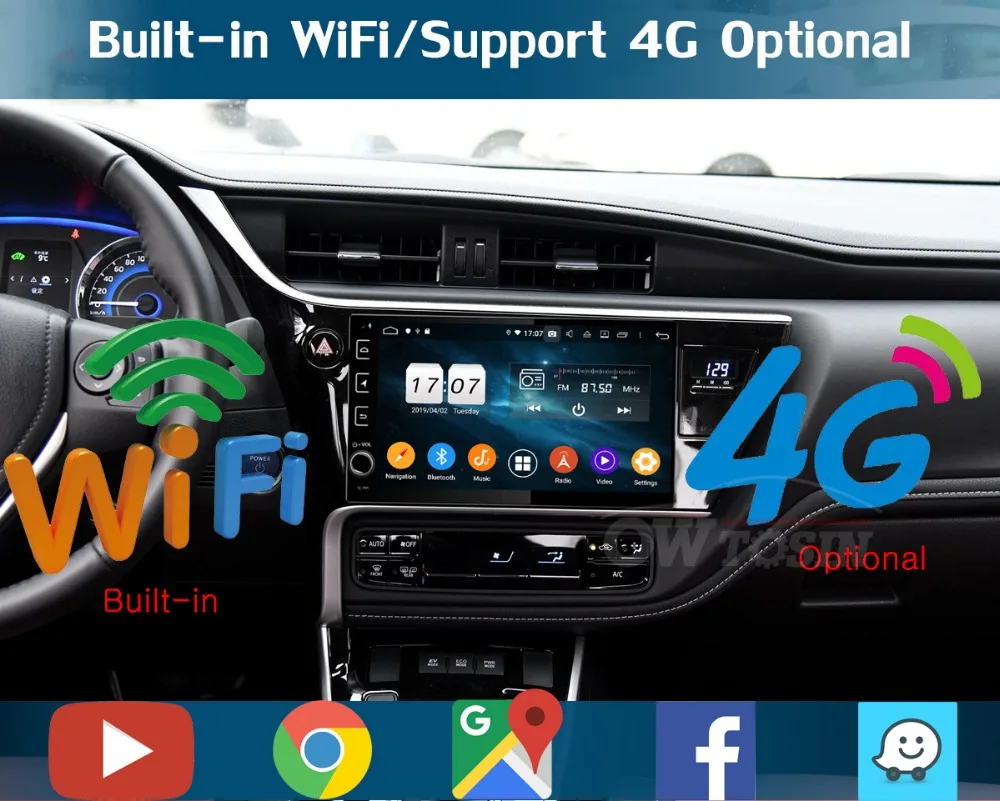 10," ips 8 Core 4G+ 64G Android 9,0 автомобильный DVD плеер gps мультимедийное радио для Защитные чехлы для сидений, сшитые специально для Toyota Corolla LHD CarPlay попугай
