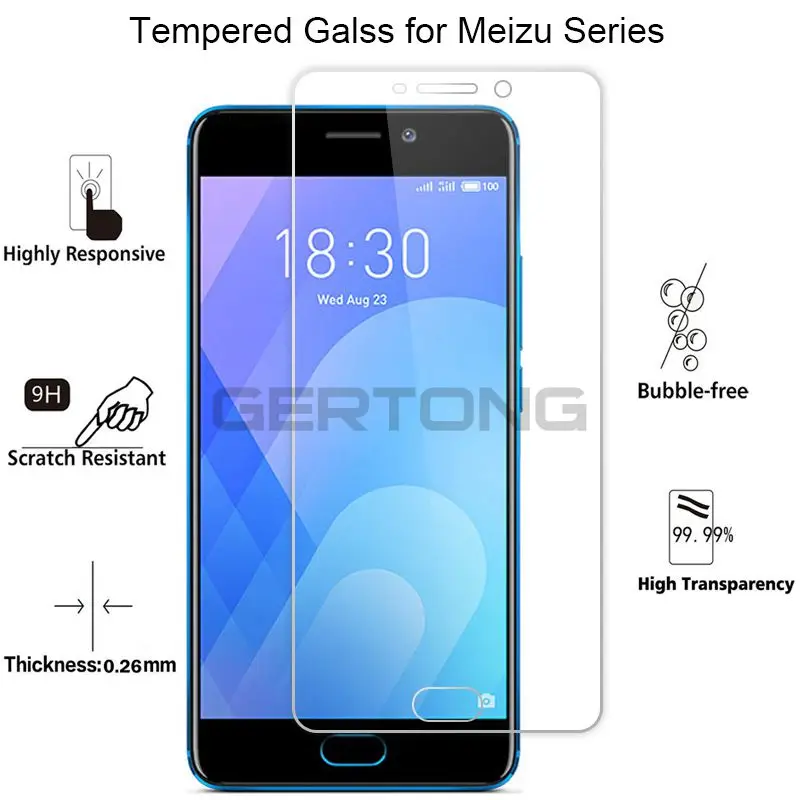 Закаленное стекло для экрана Meizu 16th 16 S 16X U20 Pro 7 Plus S6 M6 M5 Note M5C M3S M3 mini защитная