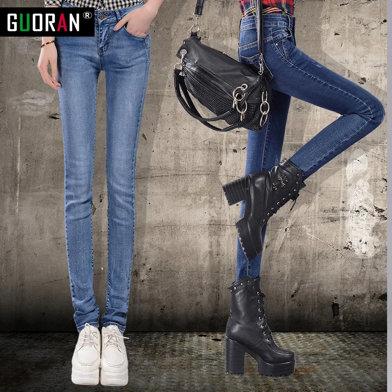 

High waist jeans woman plus velvet warm for winter thicken pencil pants female skinny softener long trousers stretch Plus size