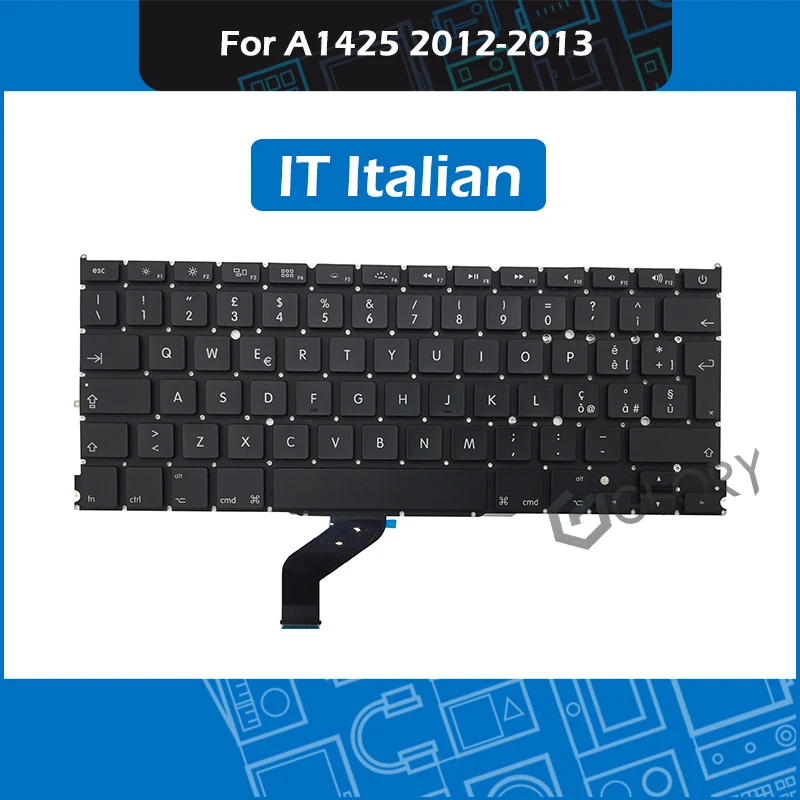 

10 шт./лот итальянская клавиатура для Macbook Pro Retina 13 "A1425 поздний 2012 ранний 2013 Замена итальянской клавиатуры