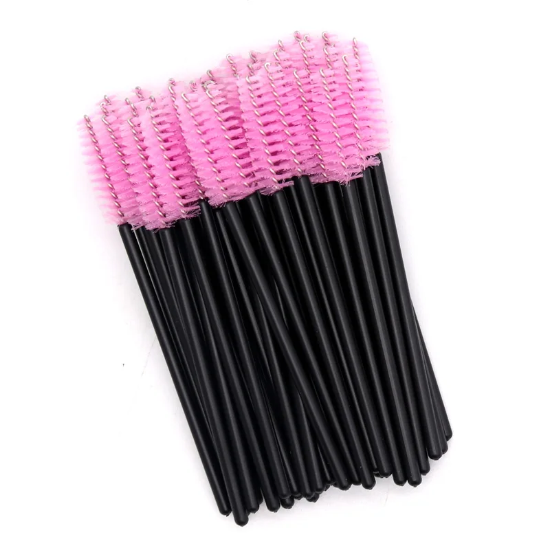 50pcs pink 01 SinSo 50 шт./упак. щеточку для ресниц кисти для макияжа Набор Тушь для ресниц одноразовые палочки Аппликатор мини щеточка для ресниц кисти для макияжа Набор инструментов - Handle Color: 50pcs pink 01