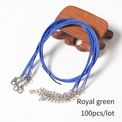 royal blue 120pcs 120 шт./лот, 1,5 мм, кожаные цепочки, ожерелья, браслеты, подвески, фурнитура, застежка-карабин, шнур 18" - Цвет: royal blue 120pcs