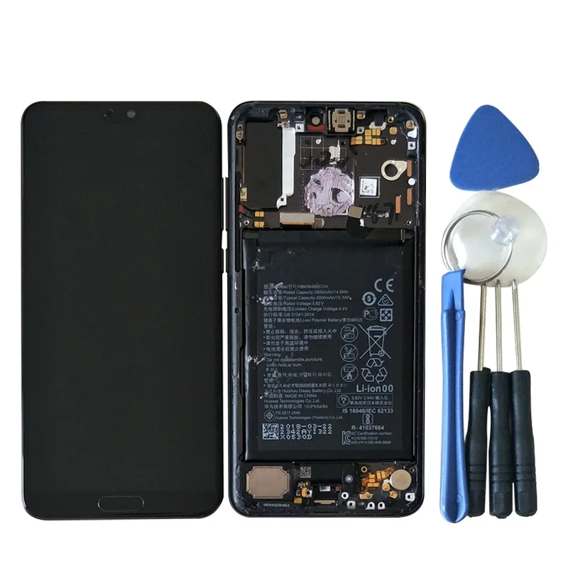 M& Sen для huawei P20 Pro CLT-AL, ЖК-дисплей, сенсорная панель, дигитайзер с рамкой+ отпечаток пальца+ Bettery для P20 Pro