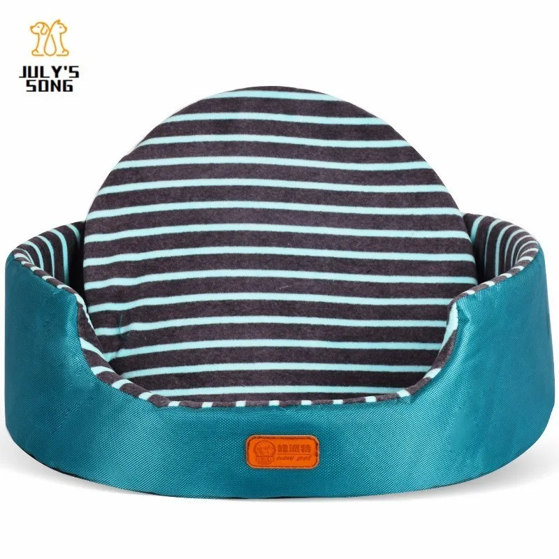 Green Stripe Всесезонная кровать для питомца собаки съемный домик для щенка кошки Звездная лапа удобный коврик для дивана Коралловая флисовая кровать для маленьких средних и больших собак - Цвет: Green Stripe