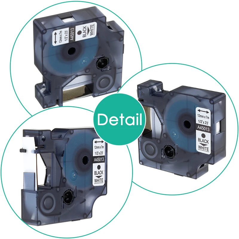 Greeneam 5 шт. 45013 S0720530 для Dymo D1 12 мм лента маркировки dymo черные на белые ленты с лейблом
