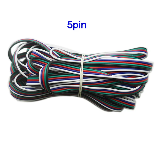 5pin 5 м 2pin 3pin 4pin 5Pin 6pin 22 AWG расширение электрические провода с разъемом светодиодный разъем для 5050 3528 SMD светодиодная лента света; - Цвет: 5pin