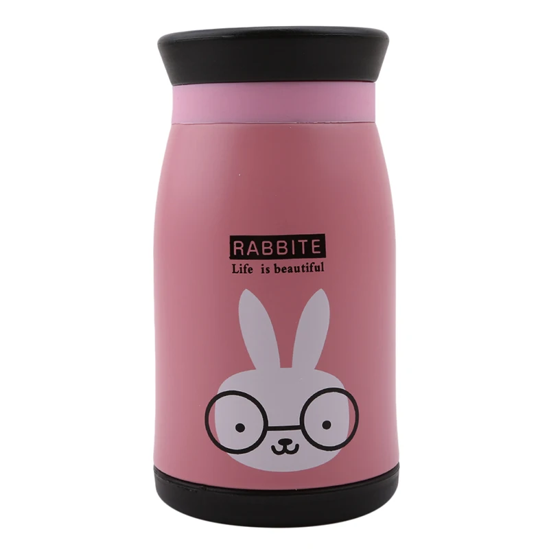 rabbit Милый мультфильм Утка Олень слон кролик панда Лев Термокружка животных термос чашка для женщин и детей бутылка для воды - Цвет: rabbit