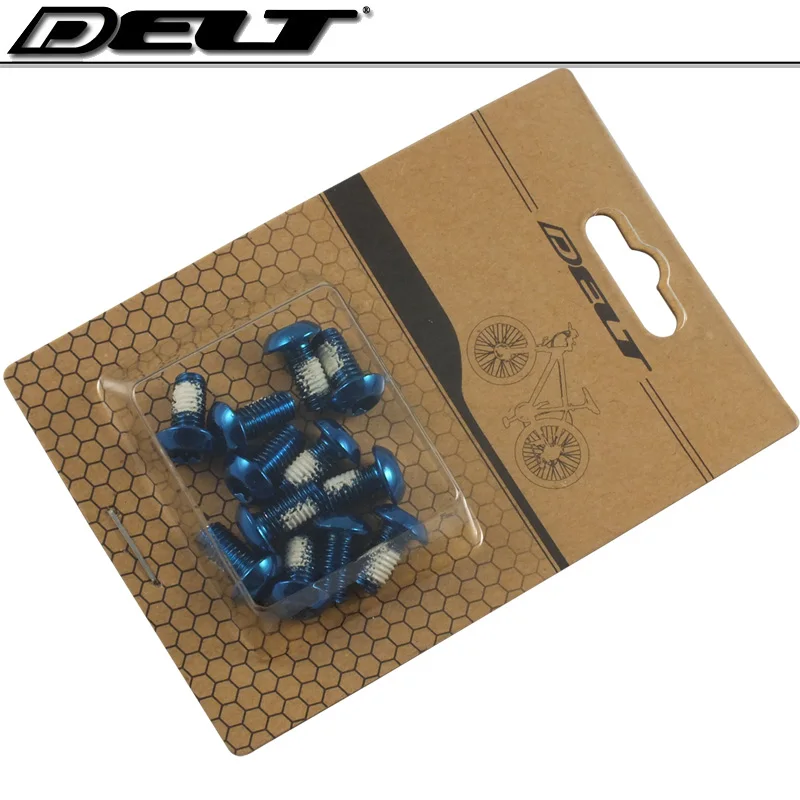 6 цветов M5x10mm MTB езда по горной дороге велосипед головкой дисковые тормозные болты ротора винт гайка Torx T25 зеленый красный золотой черный синий - Цвет: Blue