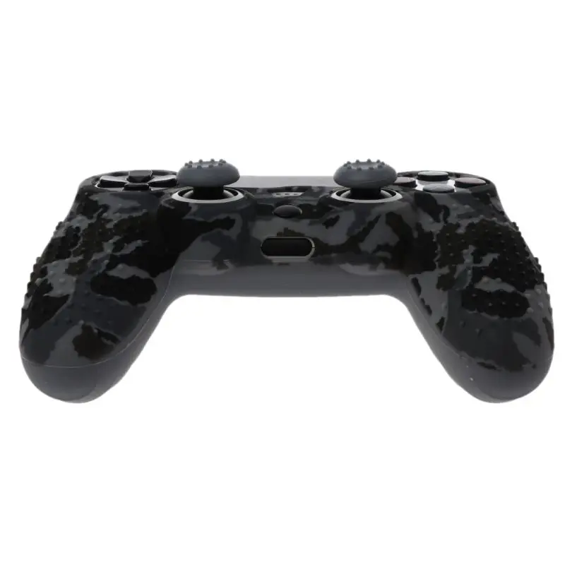 Для sony Dualshock PS4 DS4 тонкий поляризационный фильтр Pro контроллер силикона камуфляжной расцветки, защитный чехол для кожи+ накладка на Стик для джойстика для Play station 4
