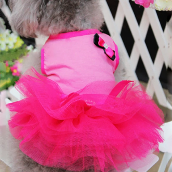 Pink Dog Cat Princess Tutu Dress Bow Bubble Pet Puppy Clothes Apparel Large NEW | Дом и сад