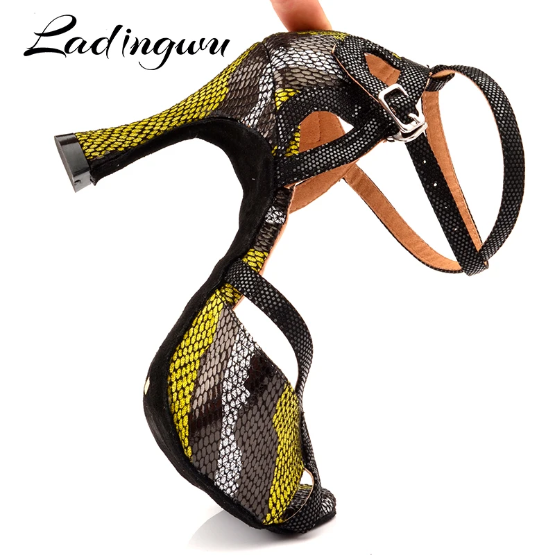 Ladingwu/женские туфли для латинских танцев Цвет фиолетовый золотой черный