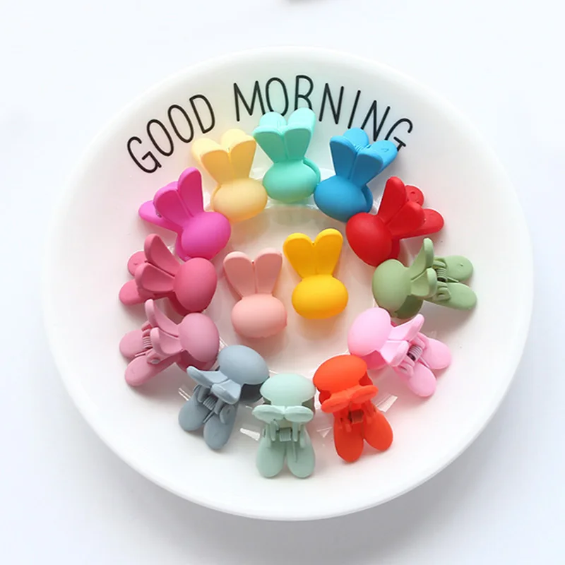 

20PCS 2.5cm*1.5cm Matt colors Rabbit Head styles kids Plastic Hair claws clamps hairgrips boutique accessories