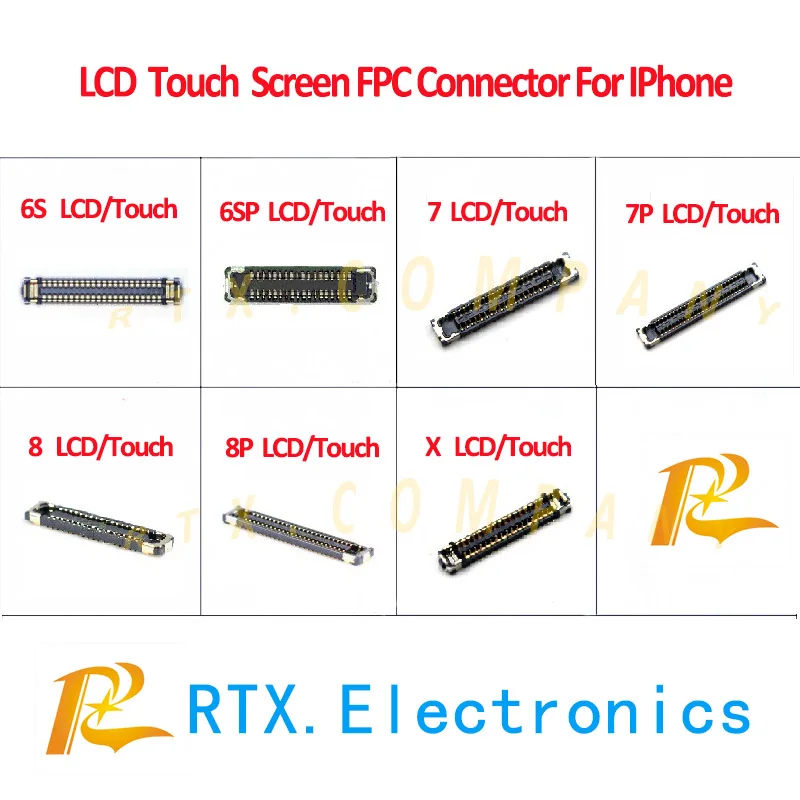 10 шт./лот FPC Разъем для IPhone 7 7plus 6s 6sp X 8 8plus Xsmax ЖК-дисплей сенсорный экран гнездо на