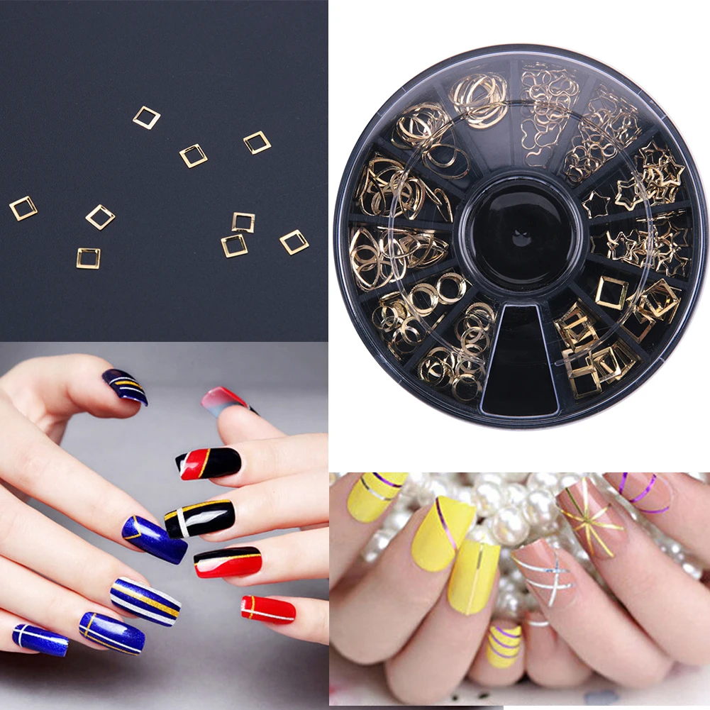 Смешанные размеры квадратные звезды стразы для дизайна ногтей круглые колеса