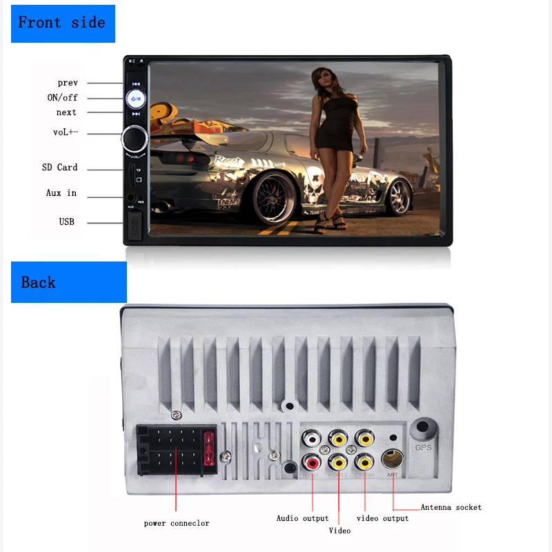 Новый 2 Дин Радио 7 &quothd плеер MP5 Сенсорный экран цифровой Дисплей Bluetooth USB Multimedia 2din