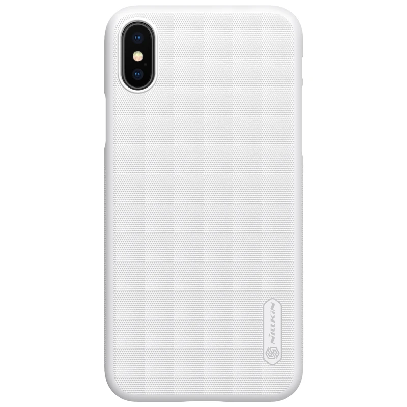 Для iPhone X XS кейс чехол для телефона Супер Матовый Щит Матовая жесткая задняя панель из поликарбоната Черный Защитный чехол для iPhone XS - Цвет: White(LOGO Cover)