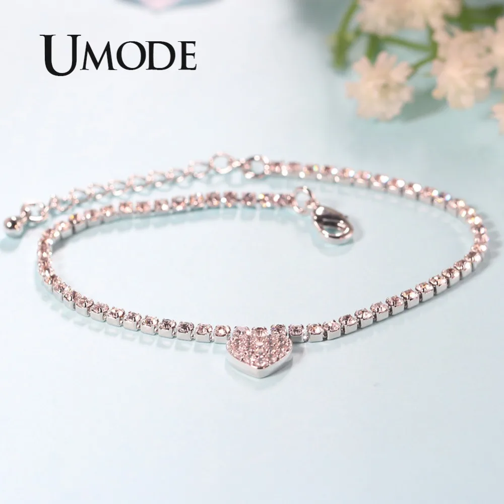 Женский теннисный браслет UMODE с кубическим цирконием и сердцем ювелирное изделие