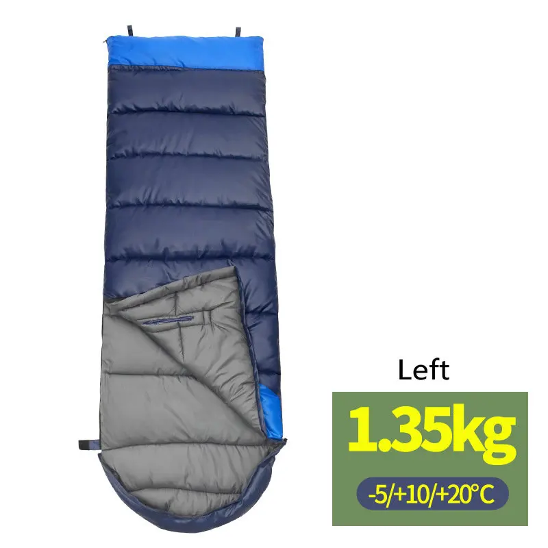 blue Left 1350g Открытый Отдых толстые полые хлопка конверт Тип Сращивание Спальные мешки 3 сезон теплый восхождение Пеший Туризм хлопок спальный мешок - Цвет: blue Left 1350g