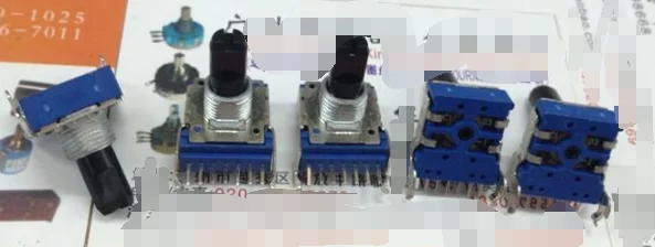 

5pcs/lot 142 horizontal double potentiometer C10K handle length 15MMF 7P