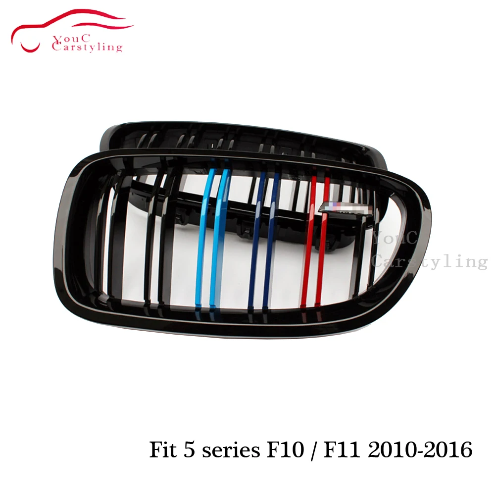 2-slat M color ABS решетка для BMW 5 Series F10 F11 передний бампер почек сменный радиатор 2010 - 2016