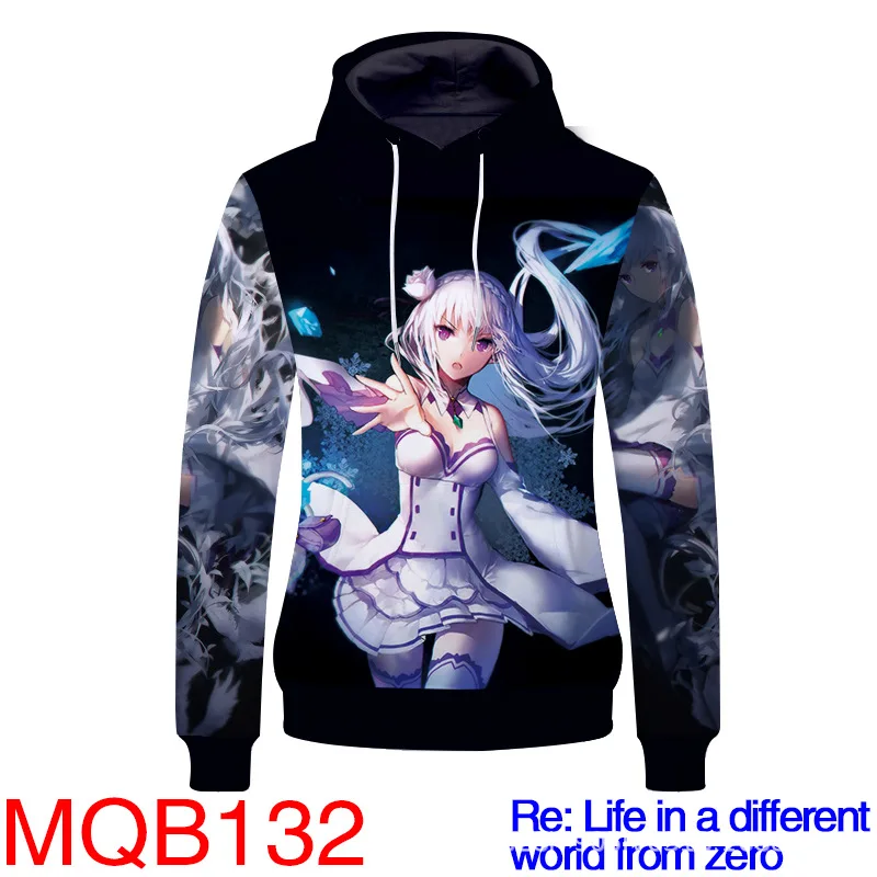 Худи Rem Ram с 3D принтом Re ZERO Start Life in other World толстовка капюшоном художественная