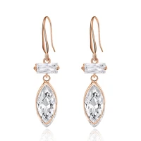 floralbride fashion jewelry bijoux anti allergic cubic zirconia earrings charm drop earrings women rose gold color earrings