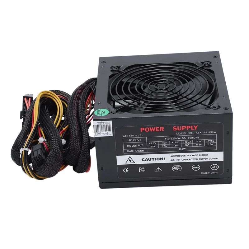 170-260V Макс 450W Питание Psu Pfc бесшумный вентилятор 24Pin 12V компьютер Sata консоль для ПК-игр с поддержкой Windows Питание для подходит для Intel, подходит для AMD компьютера