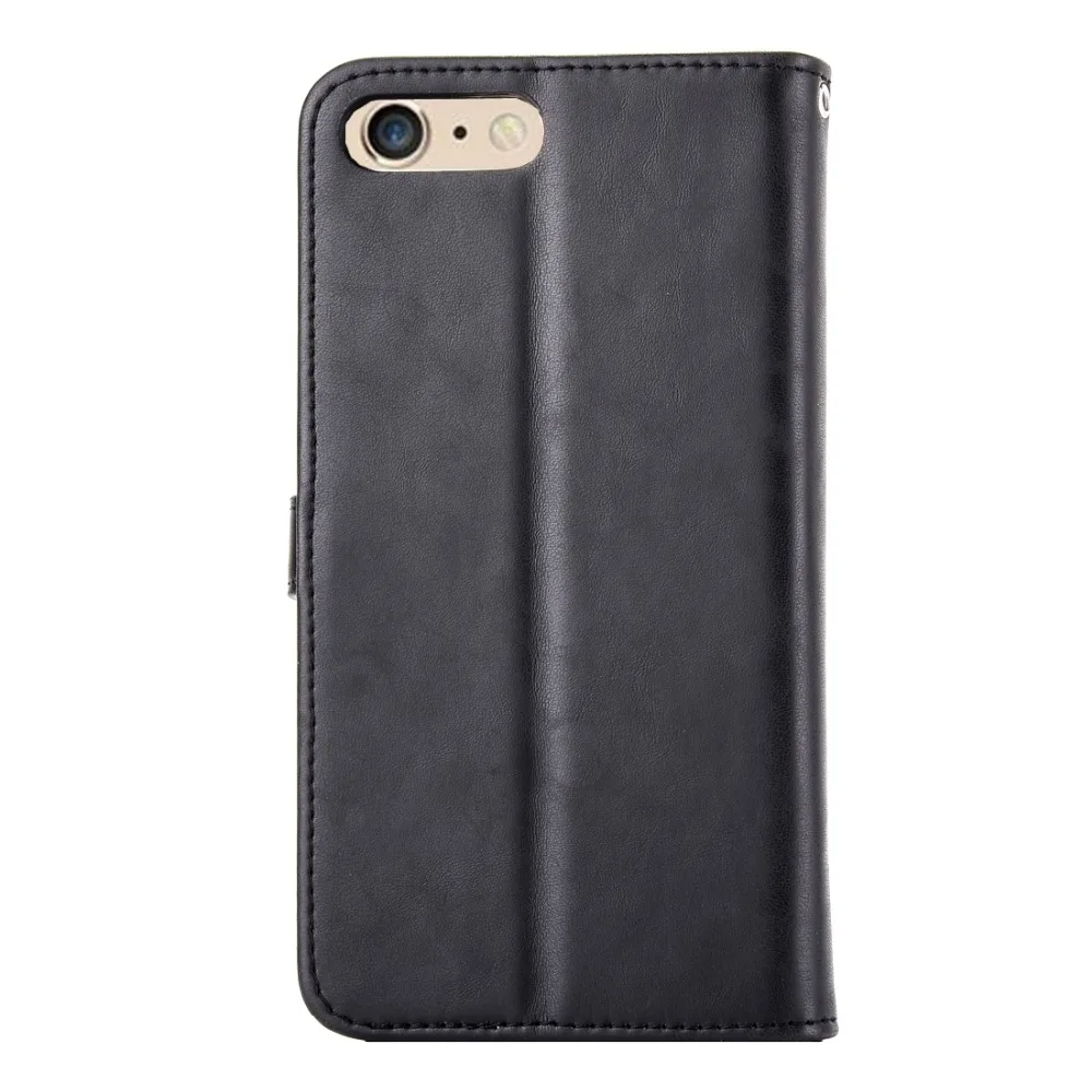 Кожаный чехол-книжка с вышивкой и цветочным узором для iPhone 6 6s Plus 7 отделениями