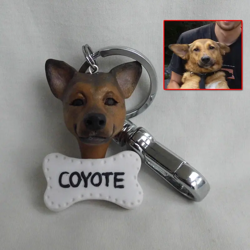 Кукла из полимерной глины брелок для домашних животных на заказ подарок