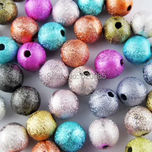 Круглые бусины из акрила Stardust смешанные/золотистые/радужные/посеребренные