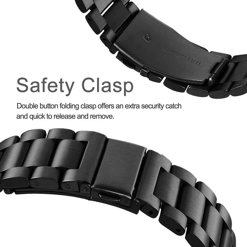 22 мм 20 ремешок из нержавеющей стали для samsung gear S3 S2 Sport Galaxy Watch 42 46 металлический