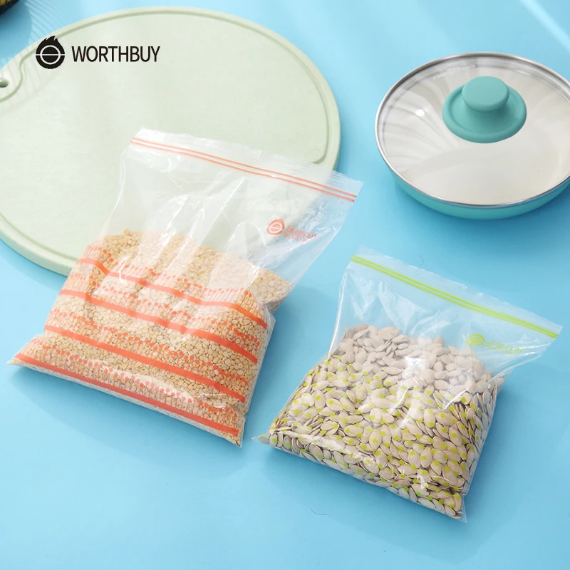 WORTHBUY 50 шт./компл. многоразовый пакет для морозильной камеры пищевой пластиковый