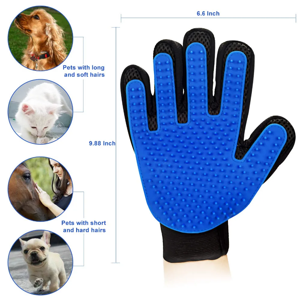 Мягкая перчатка для ухода за домашними животными щетка удаления волос массажные