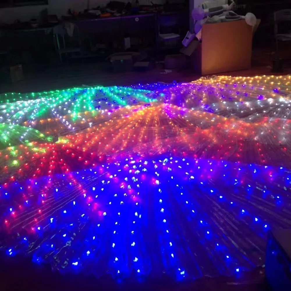 

New arrived RGB LED wings Fashion Costume LED Bdancing Wings DJ Wing Girls Dance Costumes Light Up Wings