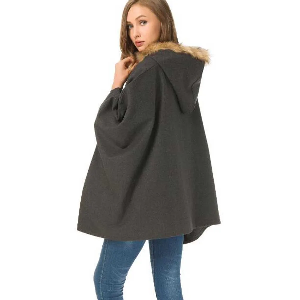 Женское зимнее искусственное пальто теплая толстовка из искусственной шерсти