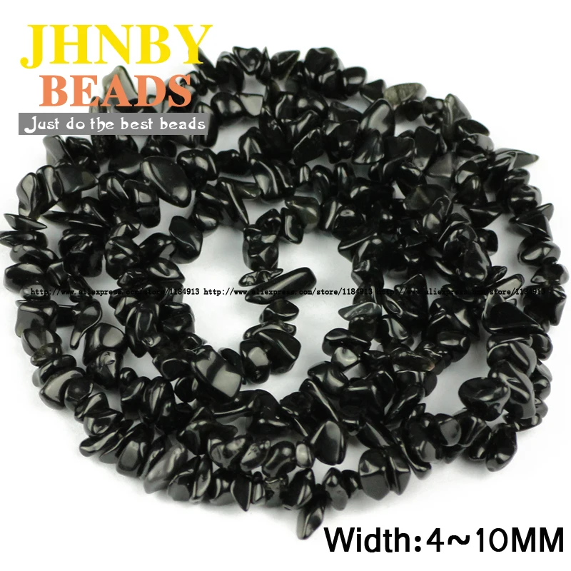 

JHNBY Black stone Irregular Gravel beads Top quality Natural stone 87cm strand Chips Loose beads Jewelry bracelet making DIY