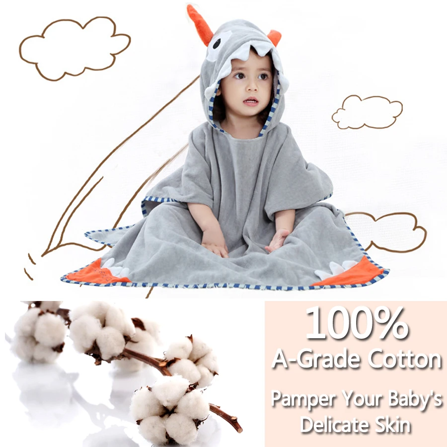 Хлопковое детское полотенце с капюшоном детский банный халат банное животными
