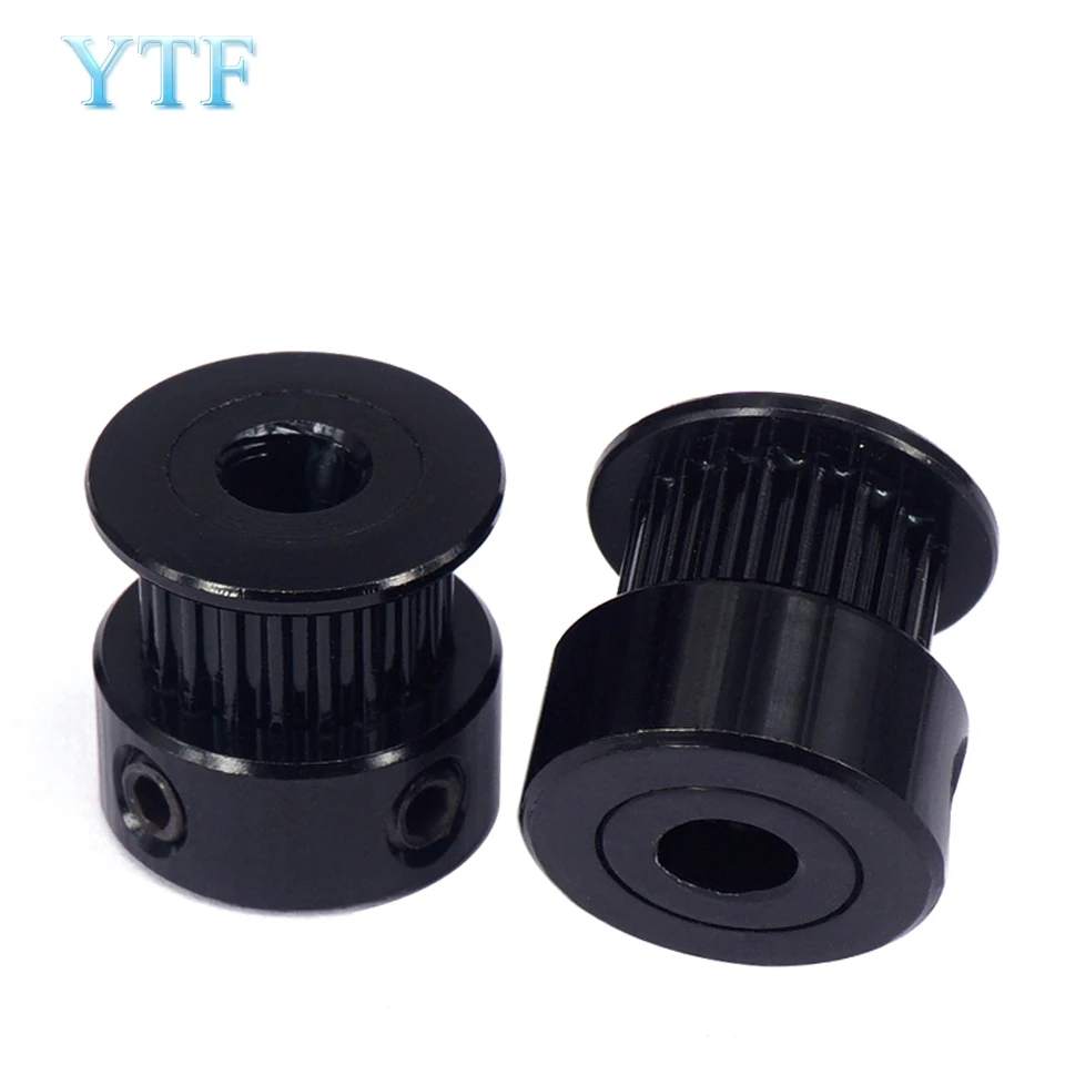 Зубчатый шкив GT2 синхронное колесо алюминиевое черное 20 зубьев отверстие 8 мм 5